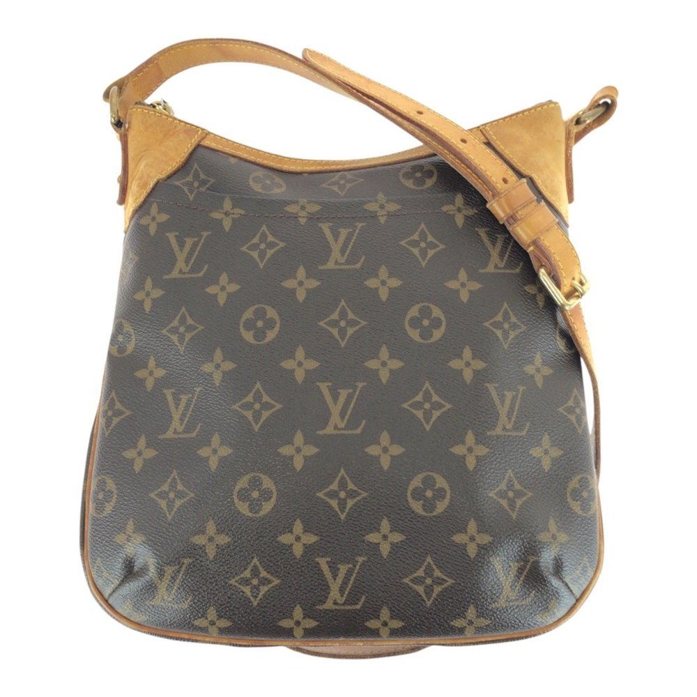 LOUIS VUITTON Monogram Odeon PM Brown Leather with Gold Hardware, M56390,